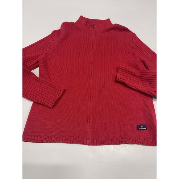Nautica Sweaters - Nautica Full Zip Sweater Cardigan Red Soft